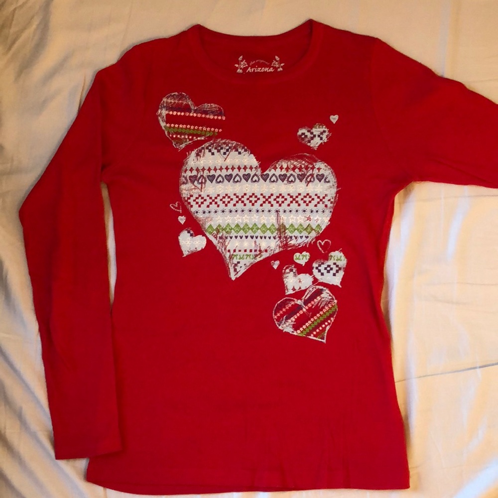 Festive red long sleeve for girls (XL - 18)